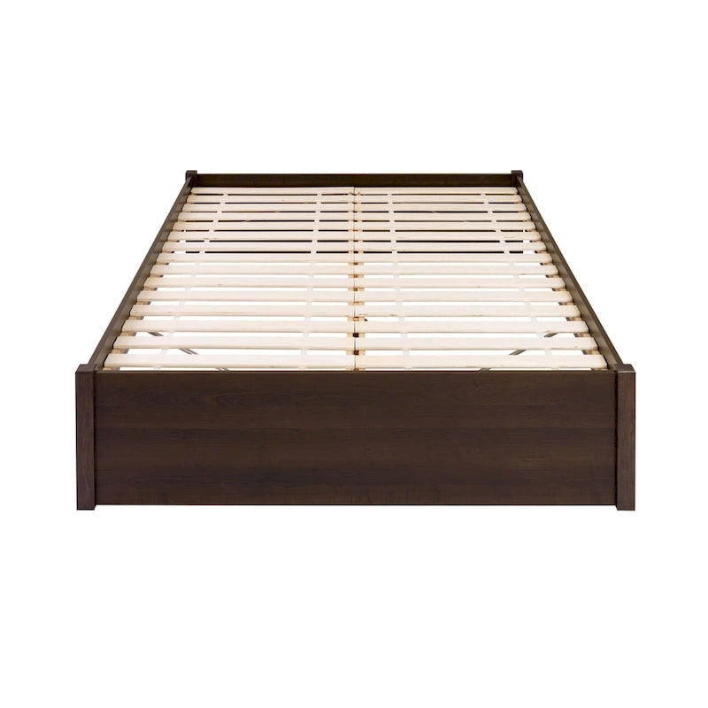 Letto con piattaforma a 4 colonne Prepac Queen Select con cassetti opzionali