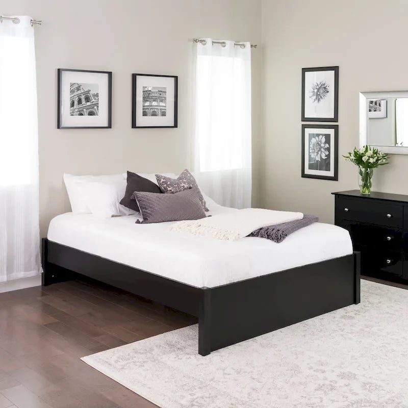 Letto con piattaforma a 4 colonne Prepac Queen Select con cassetti opzionali