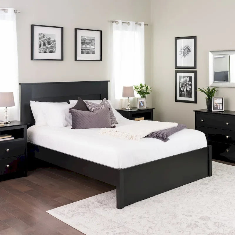 Letto con piattaforma a 4 colonne Prepac Queen Select con cassetti opzionali