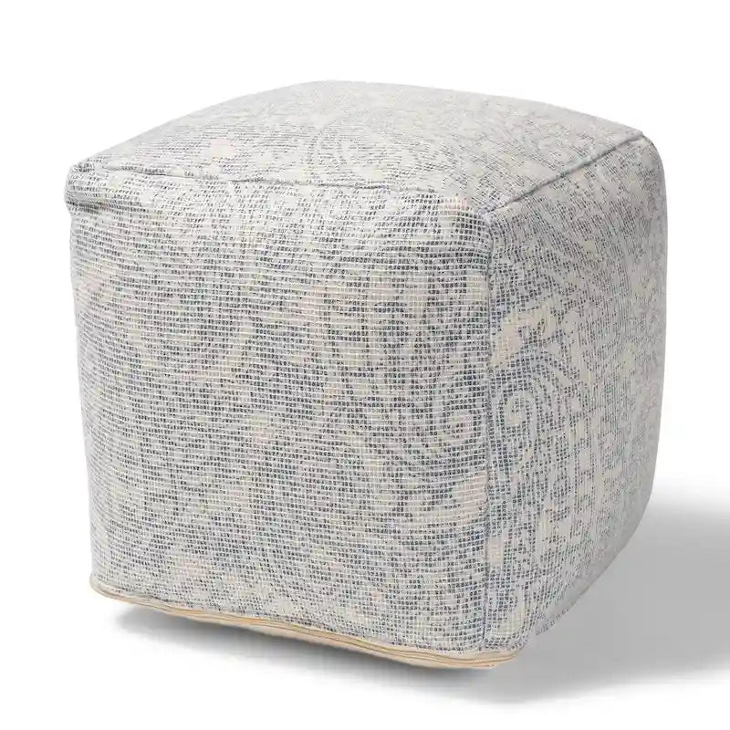 Pouf Ottomano con Motivo Paisley Intrecciato a Mano Porch & Den Satsuma