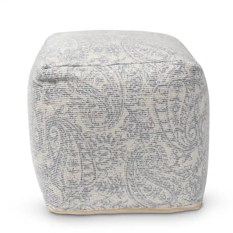 Pouf Ottomano con Motivo Paisley Intrecciato a Mano Porch & Den Satsuma