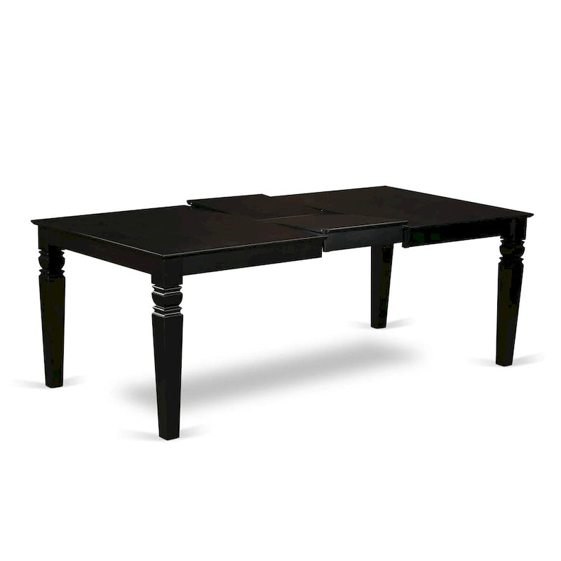 Set di mobili da sala da pranzo East West Furniture - Tavolo da cucina rettangolare e sedie da pranzo, nero (Opzioni pezzi)