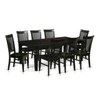 Set di mobili da sala da pranzo East West Furniture - Tavolo da cucina rettangolare e sedie da pranzo, nero (Opzioni pezzi)