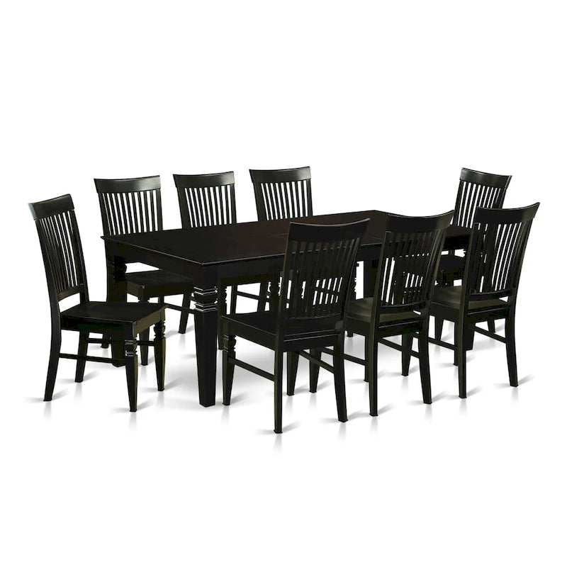 Set di mobili da sala da pranzo East West Furniture - Tavolo da cucina rettangolare e sedie da pranzo, nero (Opzioni pezzi)