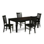 Set di mobili da sala da pranzo East West Furniture - Tavolo da cucina rettangolare e sedie da pranzo, nero (Opzioni pezzi)