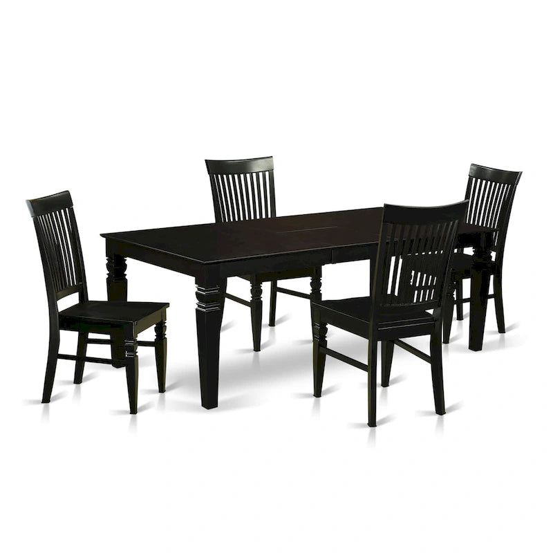 Set di mobili da sala da pranzo East West Furniture - Tavolo da cucina rettangolare e sedie da pranzo, nero (Opzioni pezzi)