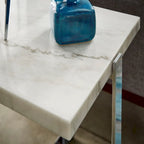Tavolino da Caffè con Struttura Cromata e Top in Marmo Azel o Set di Tavoli di iNSPIRE Q Modern