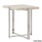 Tavolino da Caffè con Struttura Cromata e Top in Marmo Azel o Set di Tavoli di iNSPIRE Q Modern
