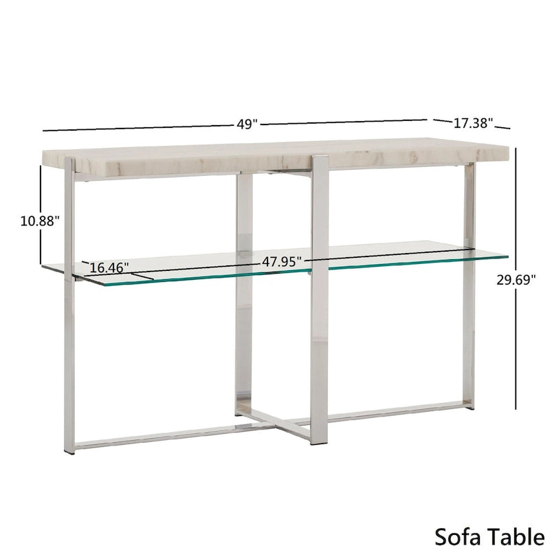 Tavolino da Caffè con Struttura Cromata e Top in Marmo Azel o Set di Tavoli di iNSPIRE Q Modern