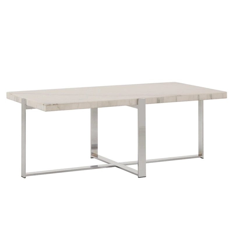 Tavolino da Caffè con Struttura Cromata e Top in Marmo Azel o Set di Tavoli di iNSPIRE Q Modern
