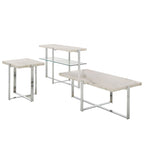 Tavolino da Caffè con Struttura Cromata e Top in Marmo Azel o Set di Tavoli di iNSPIRE Q Modern