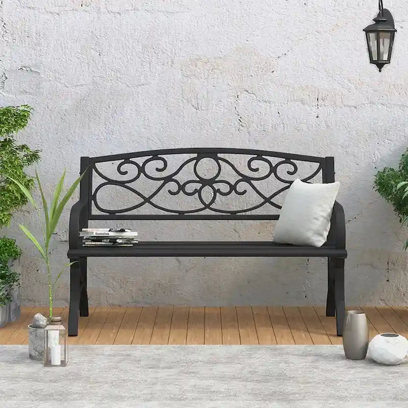 Panchina da giardino in acciaio Maypex