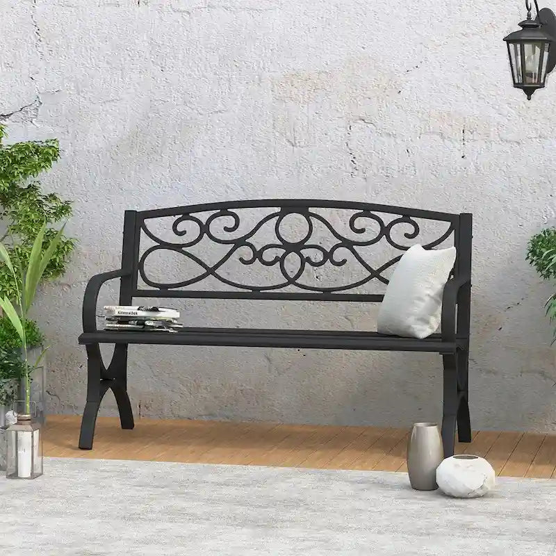 Panchina da giardino in acciaio Maypex