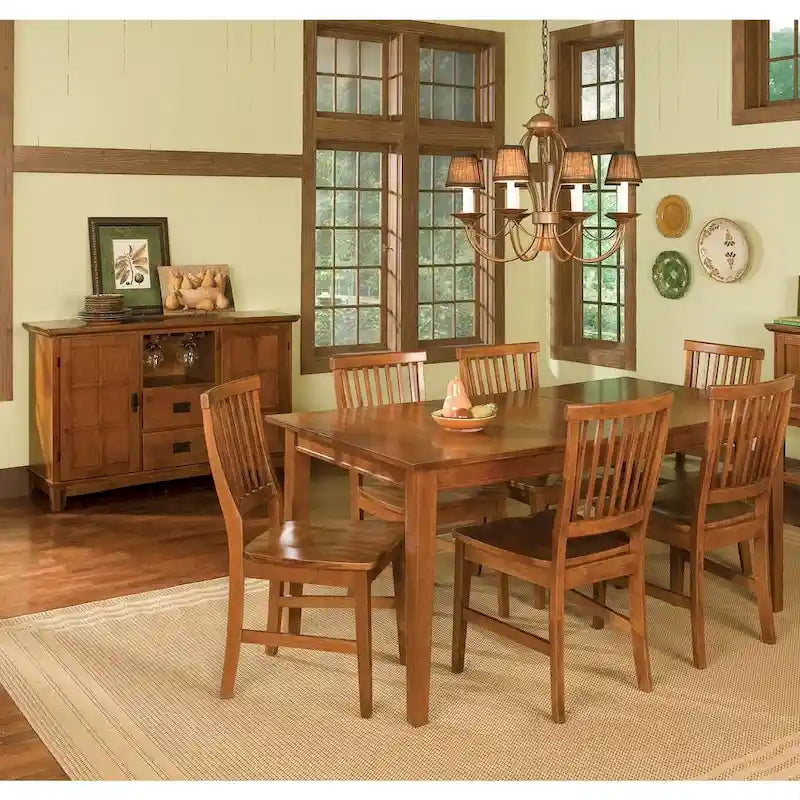 Set da pranzo rettangolare da 7 pezzi Arts & Crafts con prolunga di Homestyles