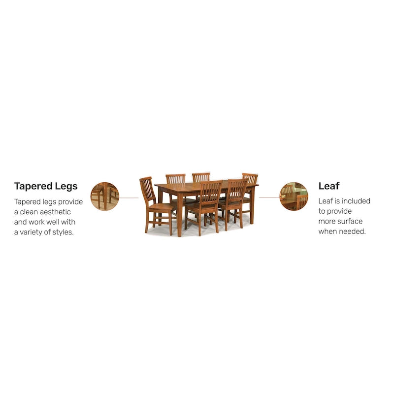 Set da pranzo rettangolare da 7 pezzi Arts & Crafts con prolunga di Homestyles