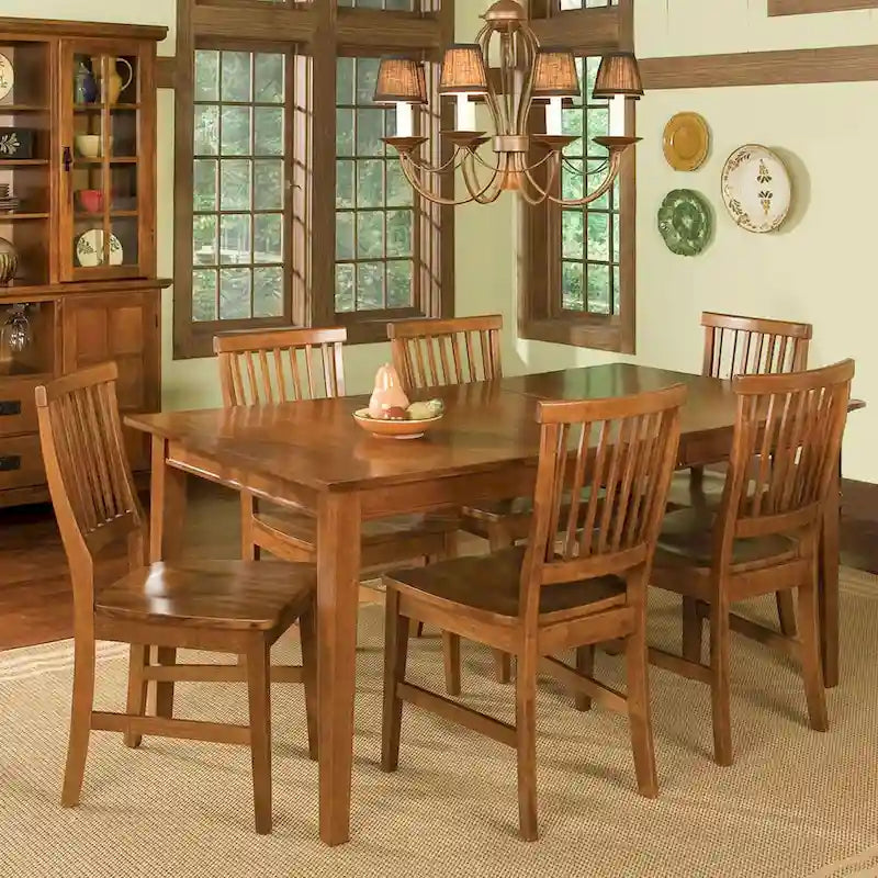 Set da pranzo rettangolare da 7 pezzi Arts & Crafts con prolunga di Homestyles