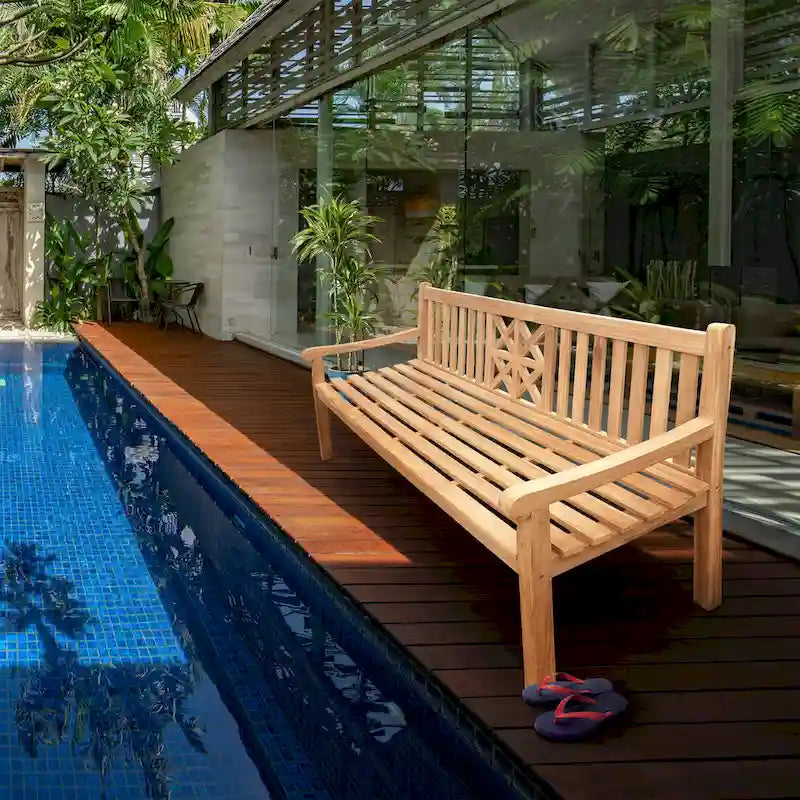 Seven Seas Teak Arizona Panca da Esterno in Legno Teak, 6 Piedi