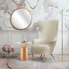 Inspire Me Home Decor Julia Cream Wingback Velvet Chair