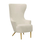 Inspire Me Home Decor Poltrona Julia Wingback in Velluto Crema