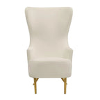 Inspire Me Home Decor Poltrona Julia Wingback in Velluto Crema