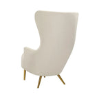 Inspire Me Home Decor Poltrona Julia Wingback in Velluto Crema