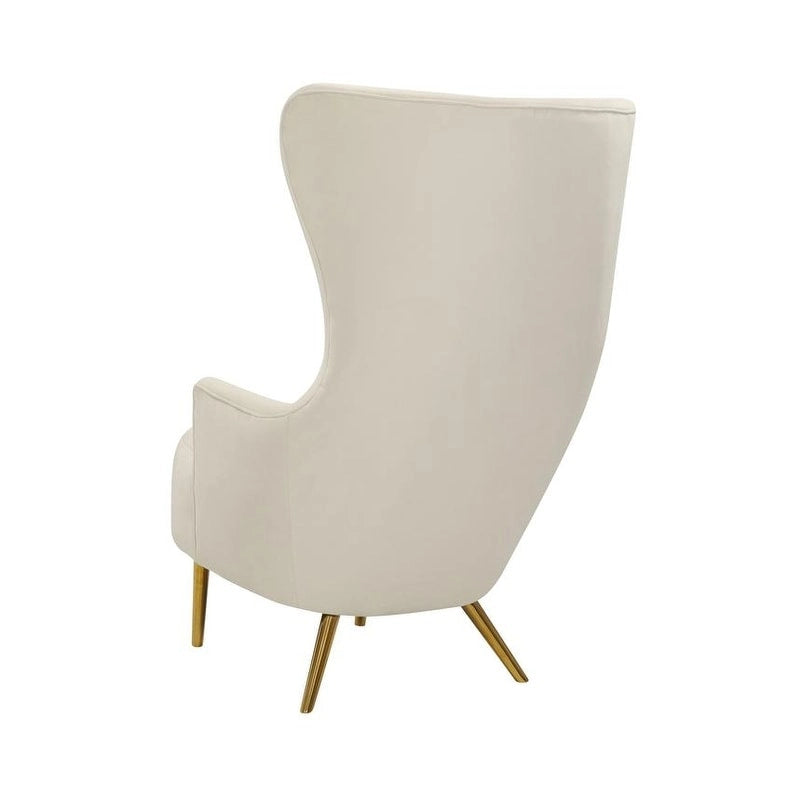 Inspire Me Home Decor Poltrona Julia Wingback in Velluto Crema