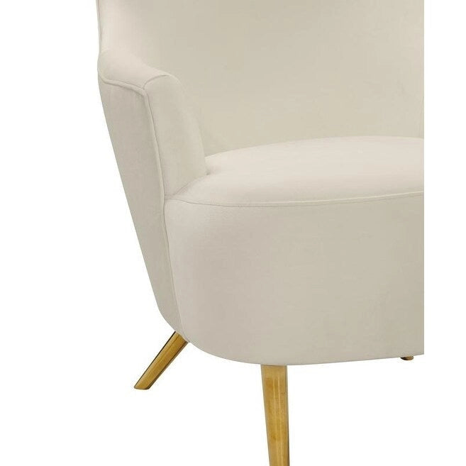 Inspire Me Home Decor Poltrona Julia Wingback in Velluto Crema