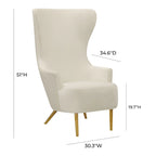 Inspire Me Home Decor Poltrona Julia Wingback in Velluto Crema