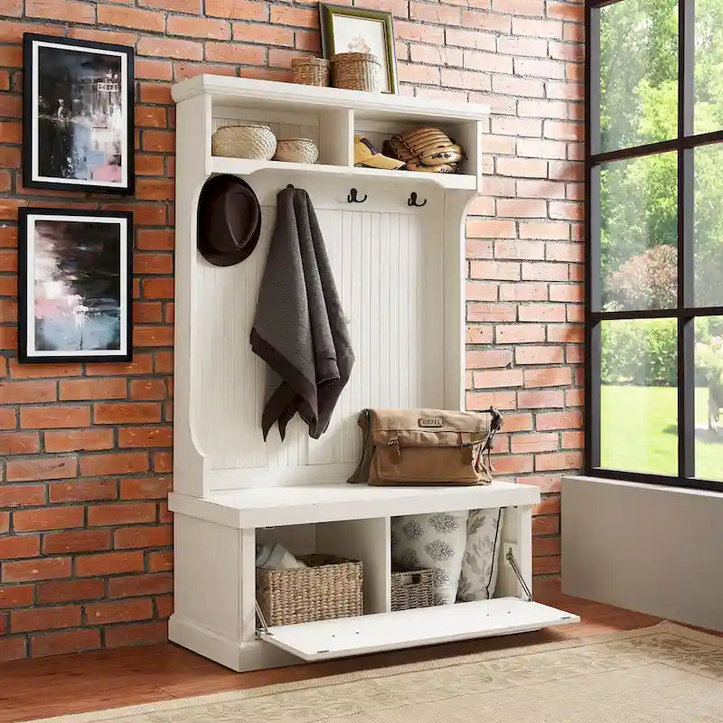 Crosley Seaside Appendiabiti da Ingresso Bianco Effetto Invecchiato