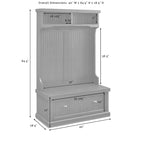 Crosley Seaside Appendiabiti da Ingresso Bianco Effetto Invecchiato