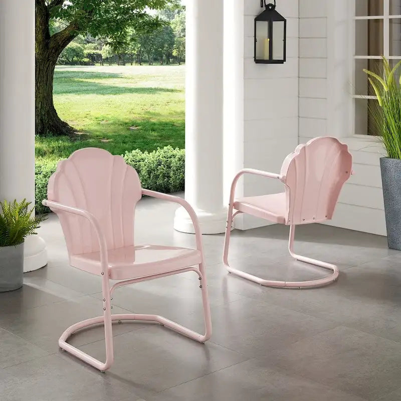 Crosley Tulip 2Pc Outdoor Metal Armchair Set - 24.5W x 20.5D x 32.88H