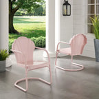 Crosley Tulip 2Pc Outdoor Metal Armchair Set - 24.5W x 20.5D x 32.88H
