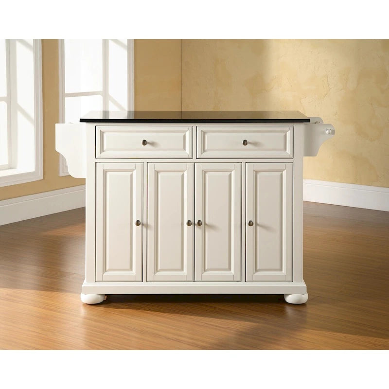 Crosley Alexandria, isola/carrello da cucina con top in granito, dimensioni totali - 18p x 51,5l x 34a