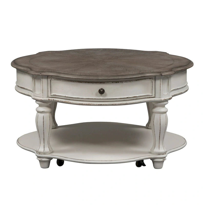 Tavolino rotondo Magnolia Manor Antico Bianco