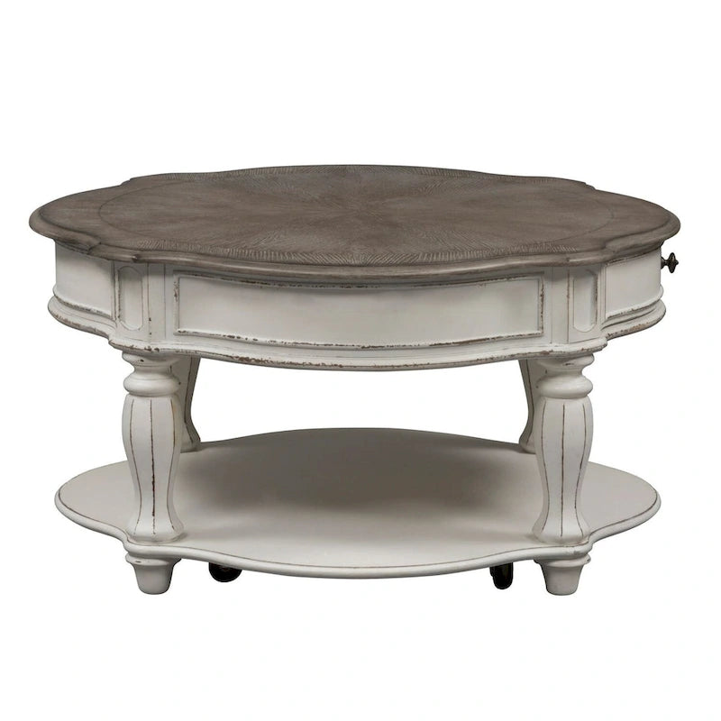 Tavolino rotondo Magnolia Manor Antico Bianco