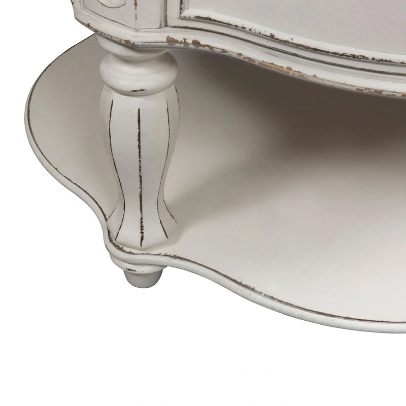 Tavolino rotondo Magnolia Manor Antico Bianco