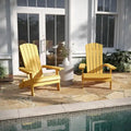 Set di 2 sedie Adirondack in poliresina moderne a doghe larghe resistenti alle intemperie