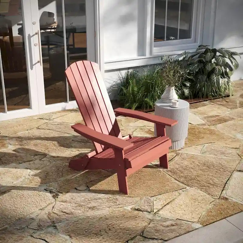 Set di 2 sedie Adirondack in poliresina moderne a doghe larghe resistenti alle intemperie
