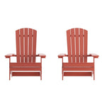 Set di 2 sedie Adirondack in poliresina moderne a doghe larghe resistenti alle intemperie