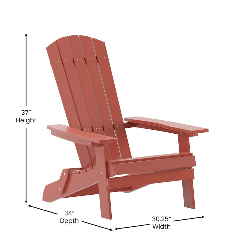 Set di 2 sedie Adirondack in poliresina moderne a doghe larghe resistenti alle intemperie