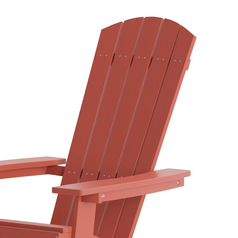 Set di 2 sedie Adirondack in poliresina moderne a doghe larghe resistenti alle intemperie