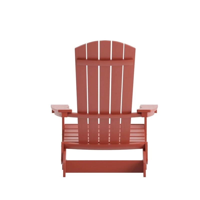 Set di 2 sedie Adirondack in poliresina moderne a doghe larghe resistenti alle intemperie