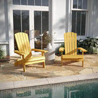 Set di 2 sedie Adirondack in poliresina moderne a doghe larghe resistenti alle intemperie