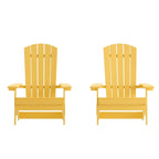 Set di 2 sedie Adirondack in poliresina moderne a doghe larghe resistenti alle intemperie