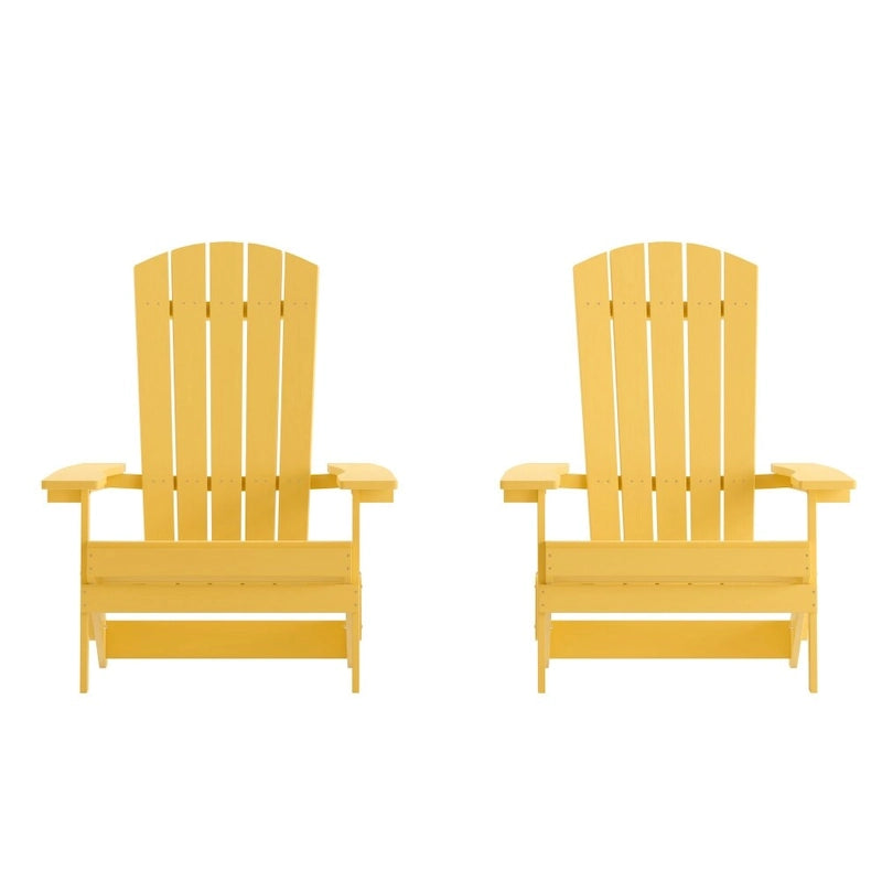 Set di 2 sedie Adirondack in poliresina moderne a doghe larghe resistenti alle intemperie