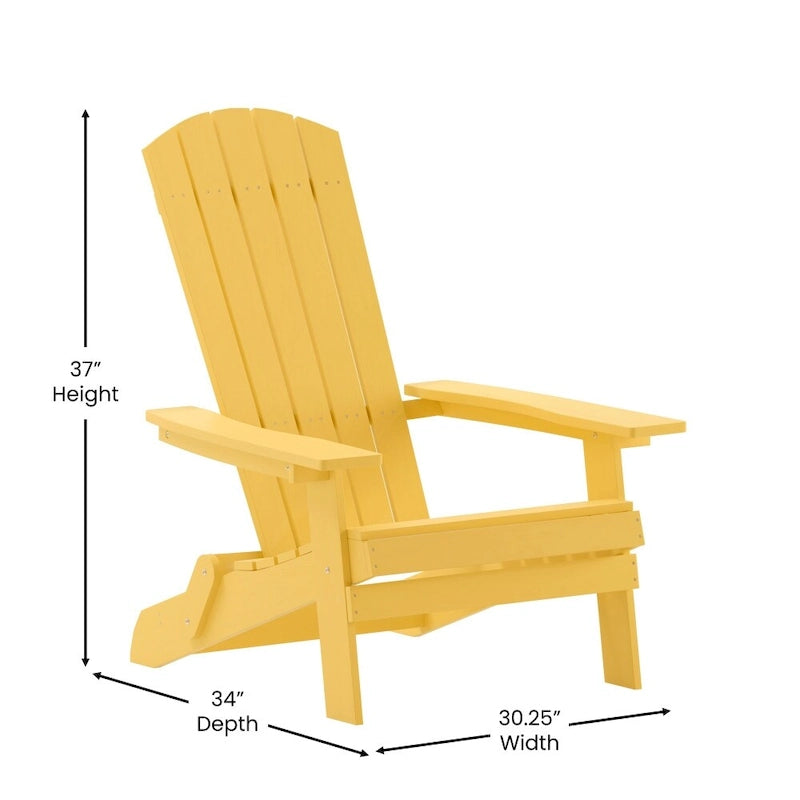 Set di 2 sedie Adirondack in poliresina moderne a doghe larghe resistenti alle intemperie