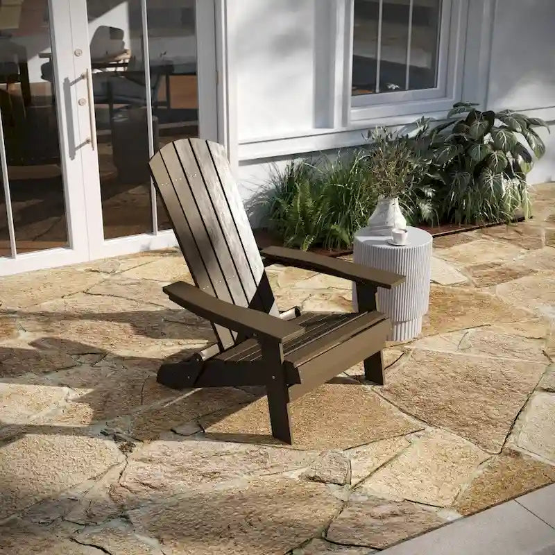 Set di 2 sedie Adirondack in poliresina moderne a doghe larghe resistenti alle intemperie