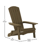 Set di 2 sedie Adirondack in poliresina moderne a doghe larghe resistenti alle intemperie