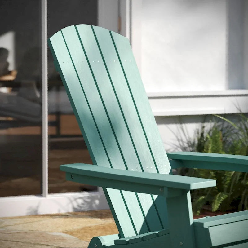 Set di 2 sedie Adirondack in poliresina moderne a doghe larghe resistenti alle intemperie