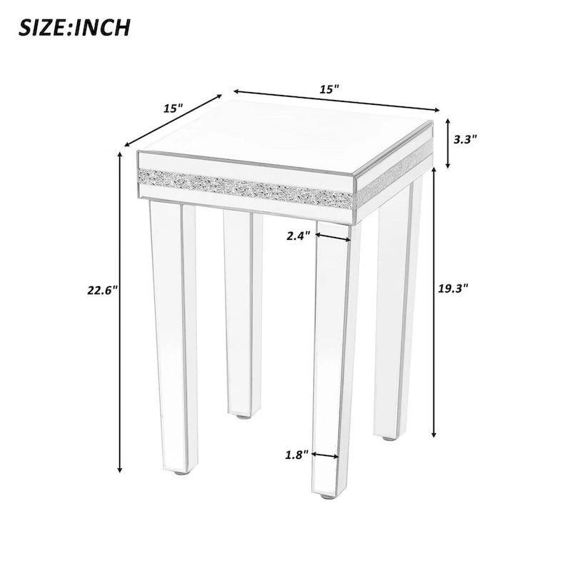 Set di tavolini da caffè in vetro a specchio Merax Modern (Set di 3)